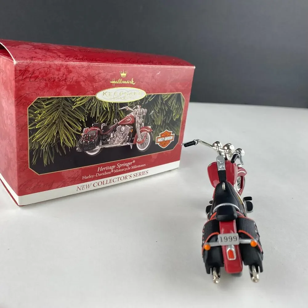 Vintage 1999 Hallmark Harley Davidson Heritage Springer Motorcycle Ornament #1